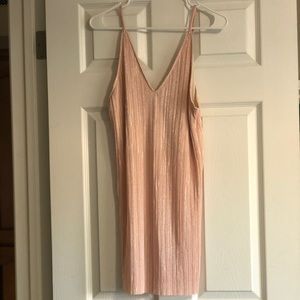 Shiny pink slip dress